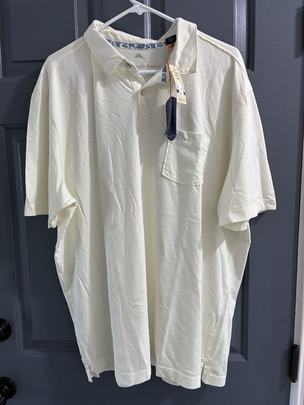 Tommy Bahama Men's Bahama Reef Cream Polo Short Sleeve XXL Shirts NWT